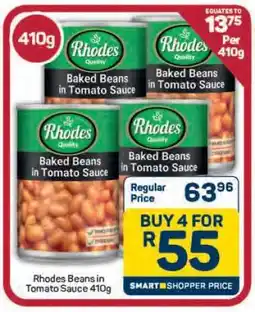 Pick n Pay Hypermarket Rhodes Beans In Tomato Sauce 410g offer