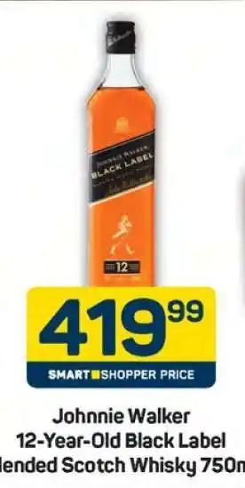 Pick n Pay Johnnie Walker 12-Year-Old Black Label Blended Scotch Whisky 750ml offer