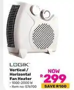 Game Logik Vertical/Horizontal Fan Heater 576700 offer