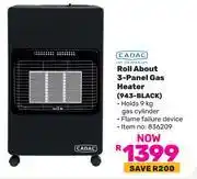 Game Cadac Roll About 3 Panel Gas Heater 943-BLACK 836209 offer