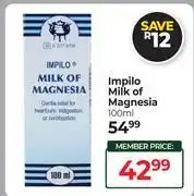 Dis-Chem Impilo Milk Of Magnesia-100ml offer