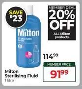 Dis-Chem Milton Sterilising Fluid-1L offer