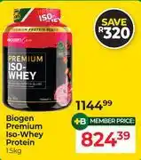 Dis-Chem Biogen Premium Iso-Whey Protein-1.5Kg offer