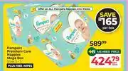 Dis-Chem Pampers Premium Care Nappies Mega Box Sizes 3-5 Plus Free Wipes-Per Box offer
