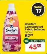Dis-Chem Comfort Concentrated Fabric Softener-800ml offer