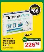 Dis-Chem TransAct Medicated Pain Relief Patch 10 Patches offer