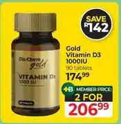 Dis-Chem Dis-Chem Gold Vitamin D3 1000IU 90 Tablets-For 2 offer