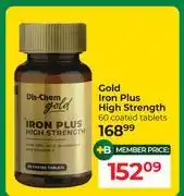 Dis-Chem Dis-Chem Gold Iron Plus High Strength 60 Coated Tablets offer