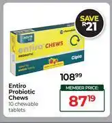 Dis-Chem Entiro Probiotic Chews 10 Chewable Tablets offer