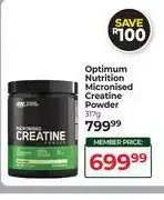 Dis-Chem Optimum Nutrition Micronised Creatine Powder-317g offer