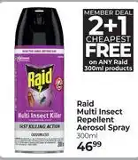 Dis-Chem Raid Multi Insect Repellent Aerosol Spray (2 + 1 Cheapest Free)-300ml offer