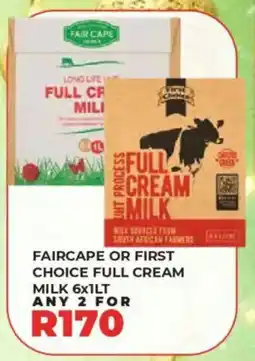 1UP Faircape or first choice full cream milk offer
