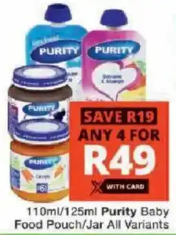 Checkers Hyper Purity Baby Food Pouch/ Jar All Variants offer