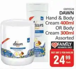 KitKat Cash and Carry Dawn Hand & Body Cream OR Body Cream Assorted offer