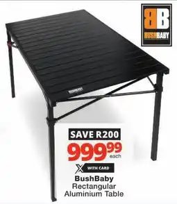 Checkers BushBaby Rectangular Aluminium Table offer