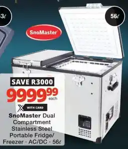 Checkers SnoMaster Dual Compartment Stainless Steel Portable Fridge/ Freezer offer