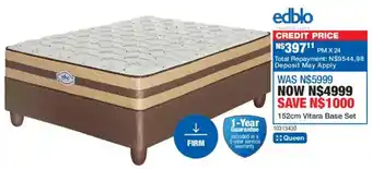 OK Furniture Edblo 152cm Vitara Base Set offer