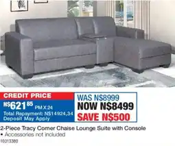 OK Furniture Tracy Corner Chaise Lounge Suite with Console offer