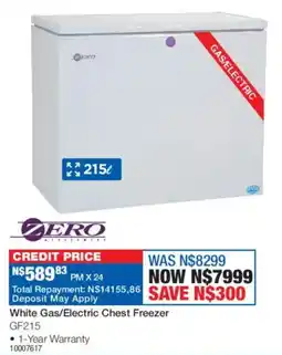 OK Furniture Zero White Gas/ Electric Chest Freezer offer