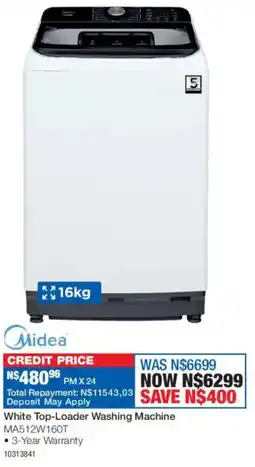 OK Furniture Midea White Top-Loader Washing Machine offer