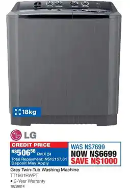 OK Furniture LG Grey Twin-Tub Washing Machine offer