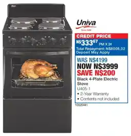 OK Furniture Univa Black 4-Plate Electric Stove offer