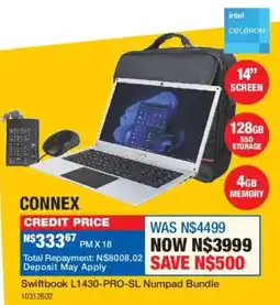 OK Furniture Connex Swiftbook L1430-PRO-SL Numpad Bundle offer