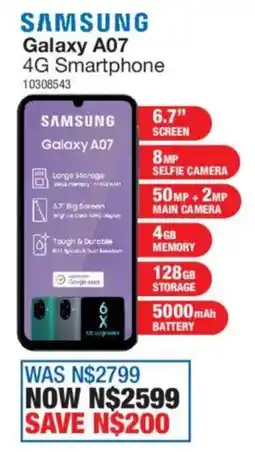 OK Furniture Samsung Galaxy A07 4G Smartphone offer