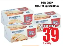 Boxer Superstores Dew Drop 40% Fat Spread Brick offer