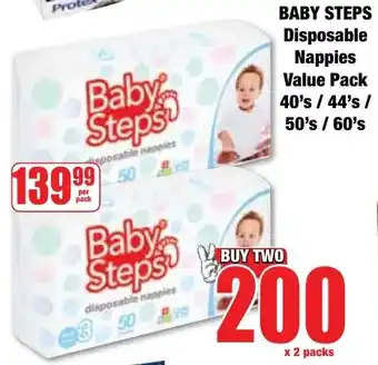 Boxer Superstores Baby Steps Disposable Nappies Value Pack offer