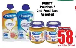 Boxer Superstores Purity Pouches/ 2nd Food Jars Assorted offer