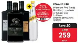 Makro’s liquor Royal Flush Premium Five Times Distilled, Luxe Noir or Amber Gin offer
