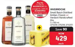 Makro’s liquor Inverroche Small Batch Distilled Amber, Classic or Verdant Handcrafted Gin offer