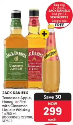 Makro’s liquor Jack Daniel's Tennessee Apple, Honey or Fire with Cinnamon Liqueur Whiskey offer