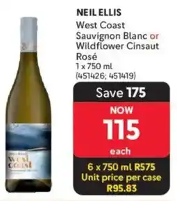 Makro’s liquor Neil Ellis West Coast Sauvignon Blanc or Wildflower Cinsaut Rosé offer