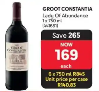 Makro’s liquor Groot Constantia Lady Of Abundance offer