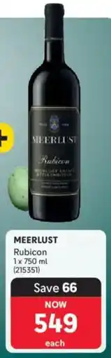 Makro’s liquor Meerlust Rubicon offer