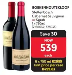 Makro’s liquor Boekenhoutskloof Stellenbosch Cabernet Sauvignon or Syrah offer