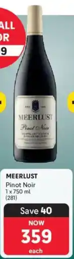 Makro’s liquor Meerlust Pinot Noir offer