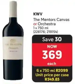 Makro’s liquor KWV The Mentors Canvas or Orchestra offer