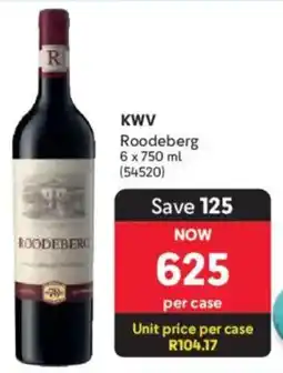 Makro’s liquor KWV Roodeberg offer