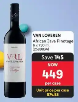 Makro’s liquor Van Loveren African Java Pinotage offer