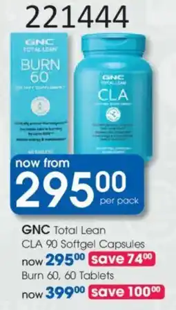 Clicks GNC Total Lean CLA Softgel Capsules offer
