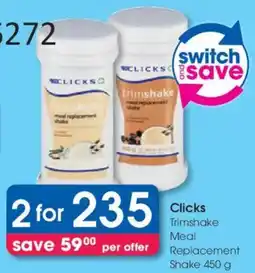 Clicks Clicks Trimshake Meal Replacement Shake offer