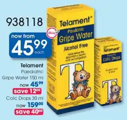 Clicks Telament Paediatric Gripe Water offer