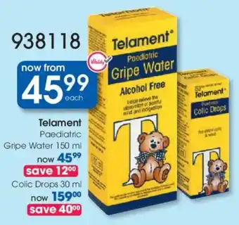 Clicks Telament Paediatric Gripe Water offer