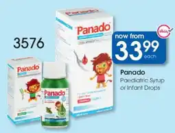 Clicks Panado Paediatric Syrup or Infant Drops offer