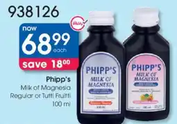 Clicks Phipp's Milk of Magnesia Regular or Tutti Fruitti offer