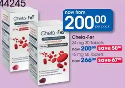 Clicks Chela-Fer 24 mg Tablets offer