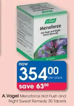 Clicks A.Vogel Menoforce Hot Flush and Night Sweat Remedy Tablets offer